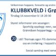 Velkommen alle hoppere, foresatte og andre medlemmer i Tromsø skiklub hopp til KLUBBKVELD i klubbhuset i Grønnåsen tirsdag 14. november kl 18-20:30. Vi vil snakke om kommende sesong og om […]